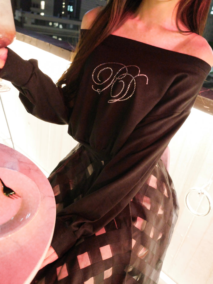 rhinestone crop sweat