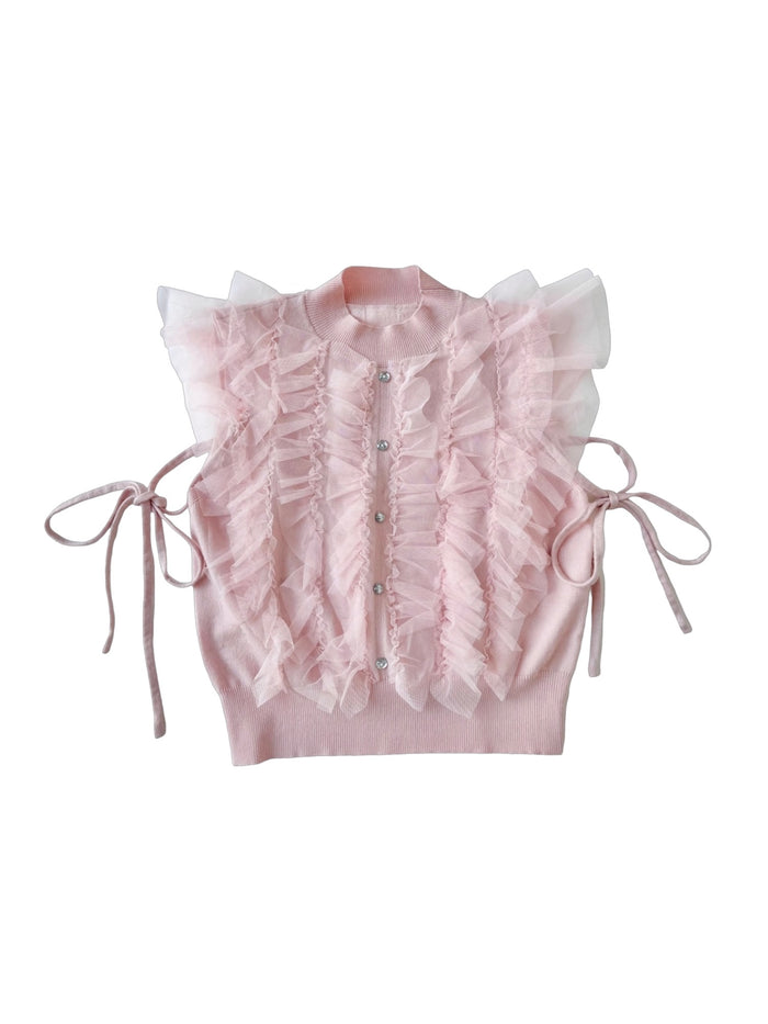 【予約】bijou tulle sleeveless knit