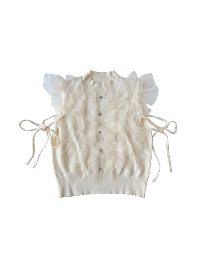 【予約】bijou tulle sleeveless knit