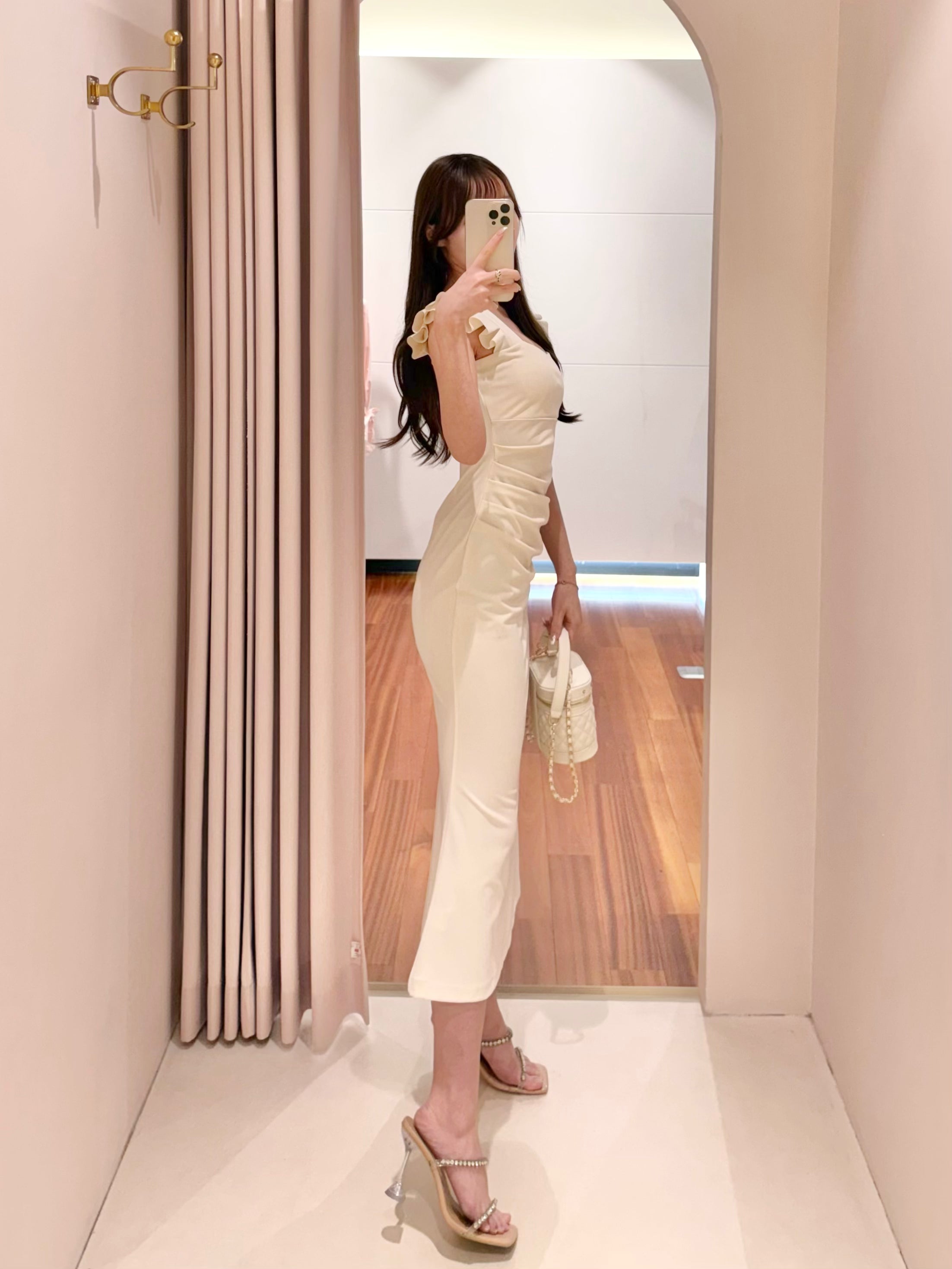 shoulder frill one piece – ROUGE by POMME d'amour