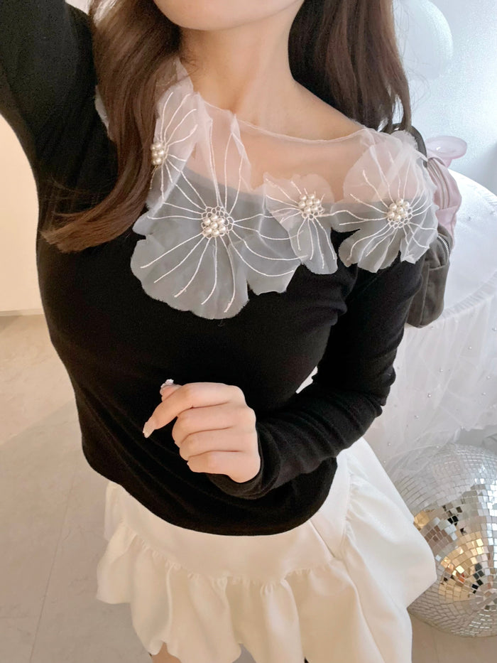 sheer floral tops