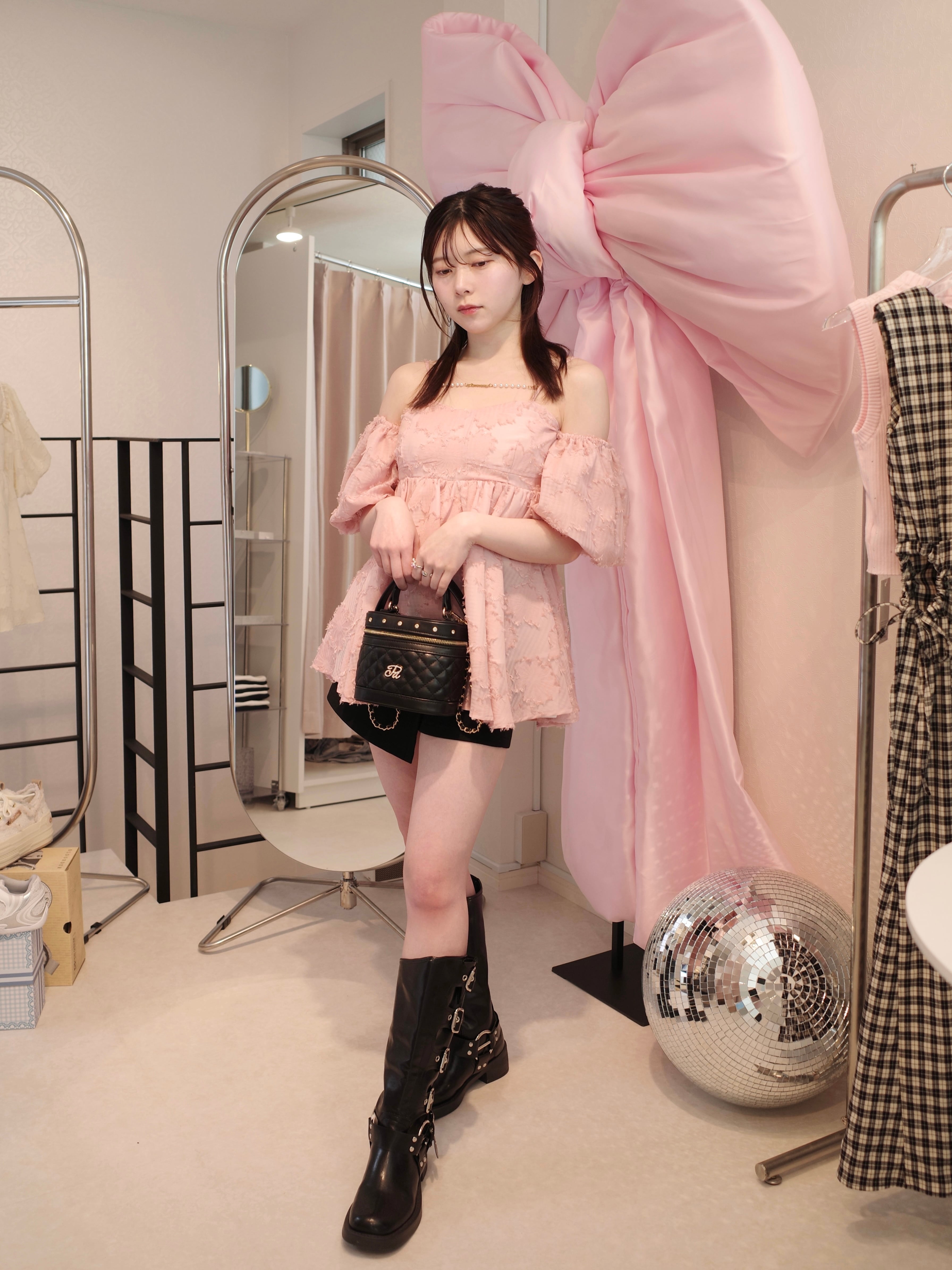 POMME charm jacquard peplum tops 【公式通販】