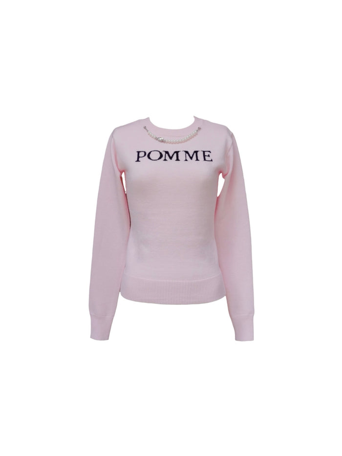 POMME logo pearl charm knit