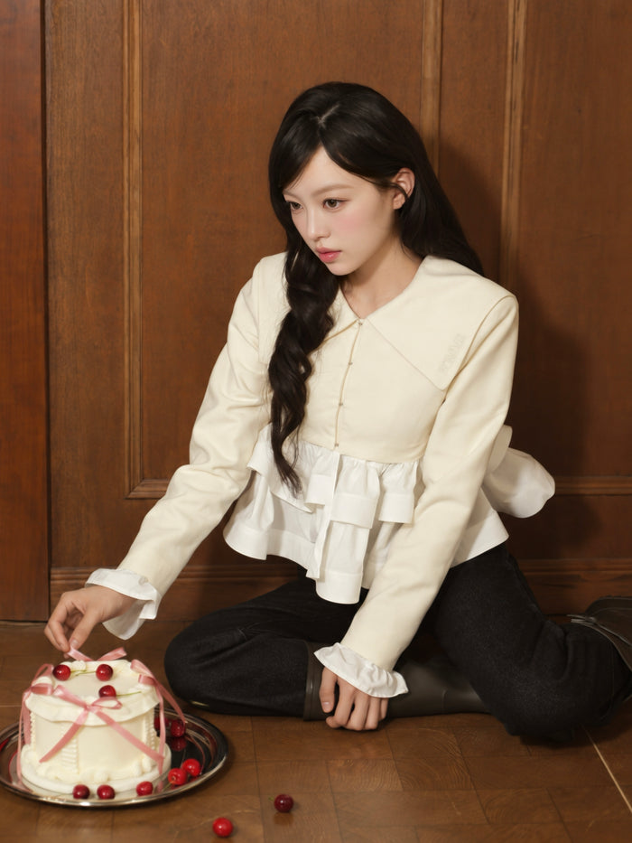 peplum frill sailor collar jacket