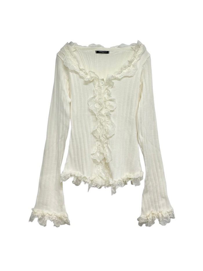 lace trim rib top