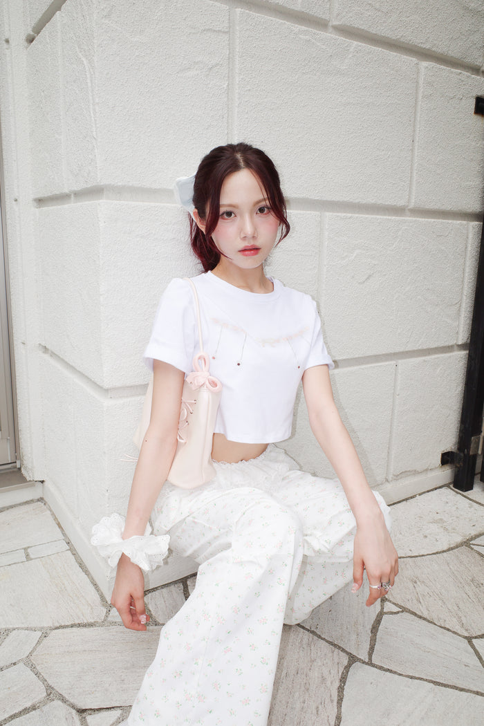 toy print crop tee