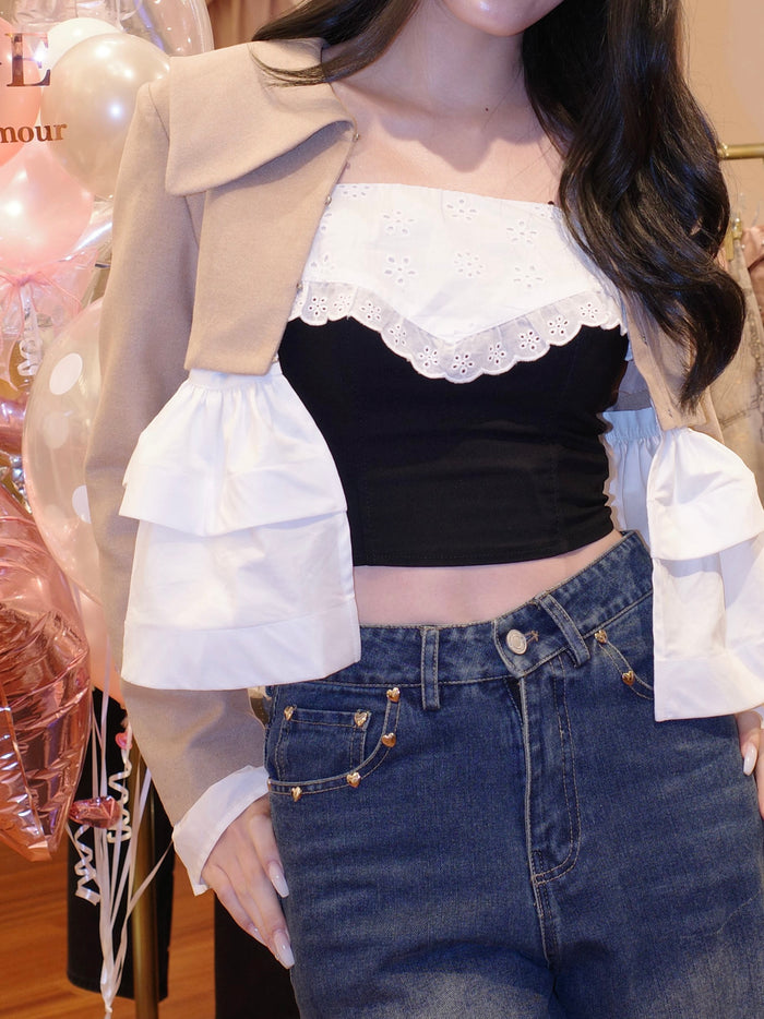 flower eyelet bare top