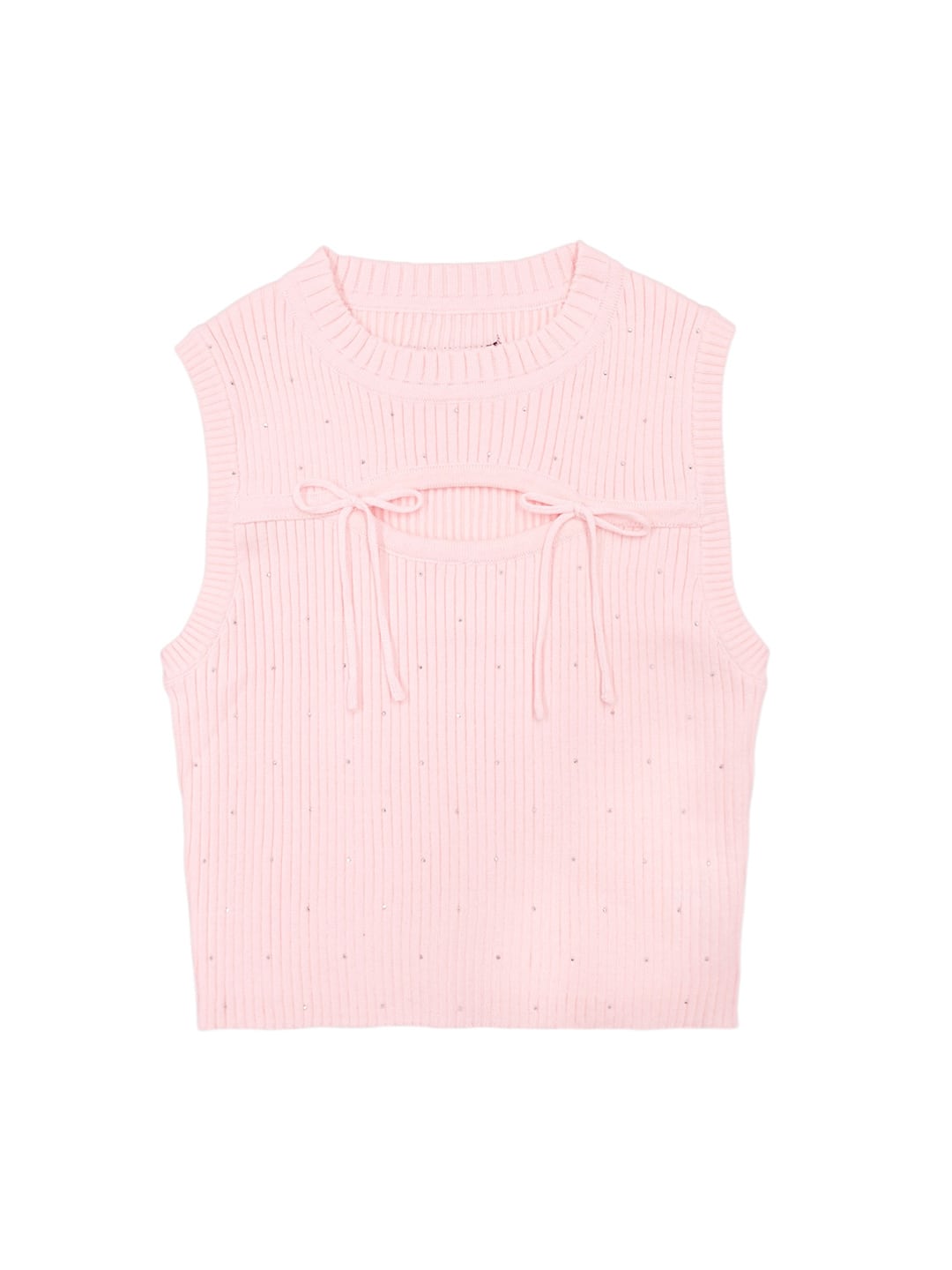 rhinestone sleeveless knit – ROUGE by POMME d'amour