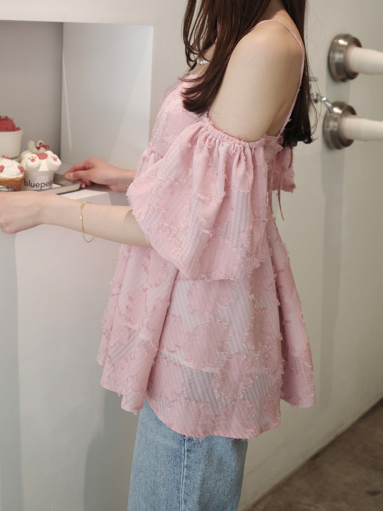 POMME charm jacquard peplum tops – ROUGE by POMME d'amour