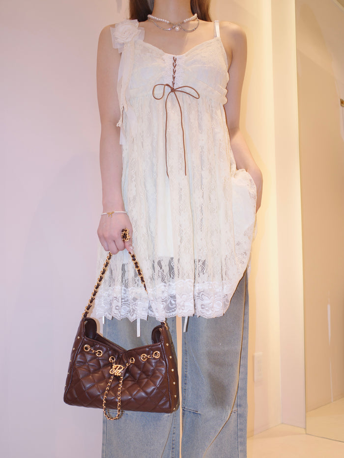 flower corsage lace cami