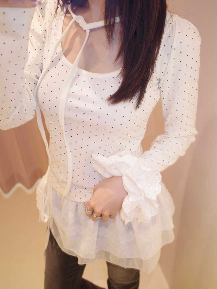 ribbon tie dot tops