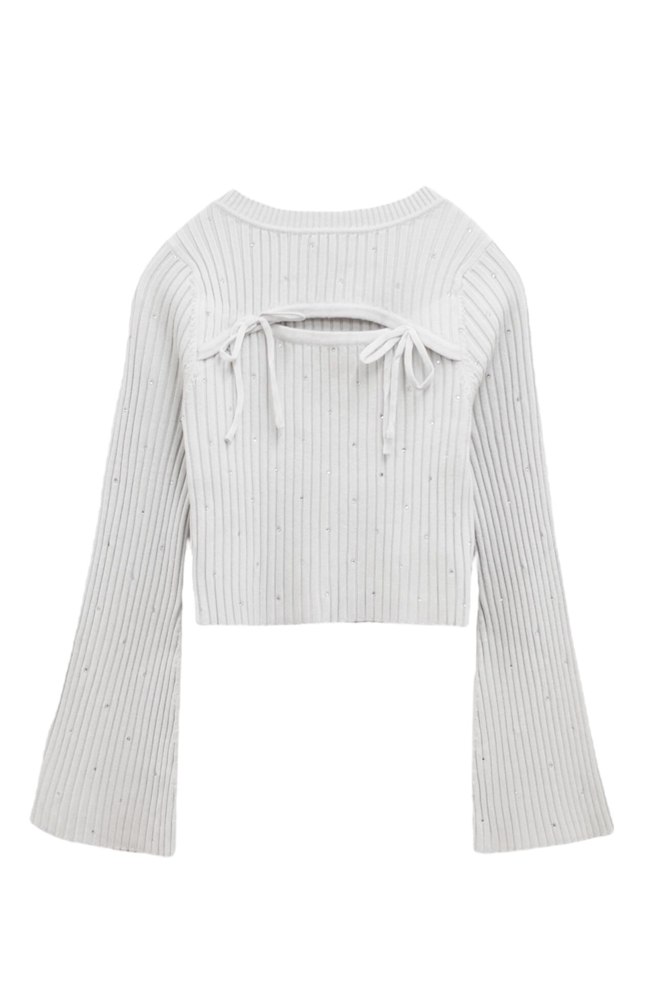 rhinestone flare sleeve knit – ROUGE by POMME d'amour