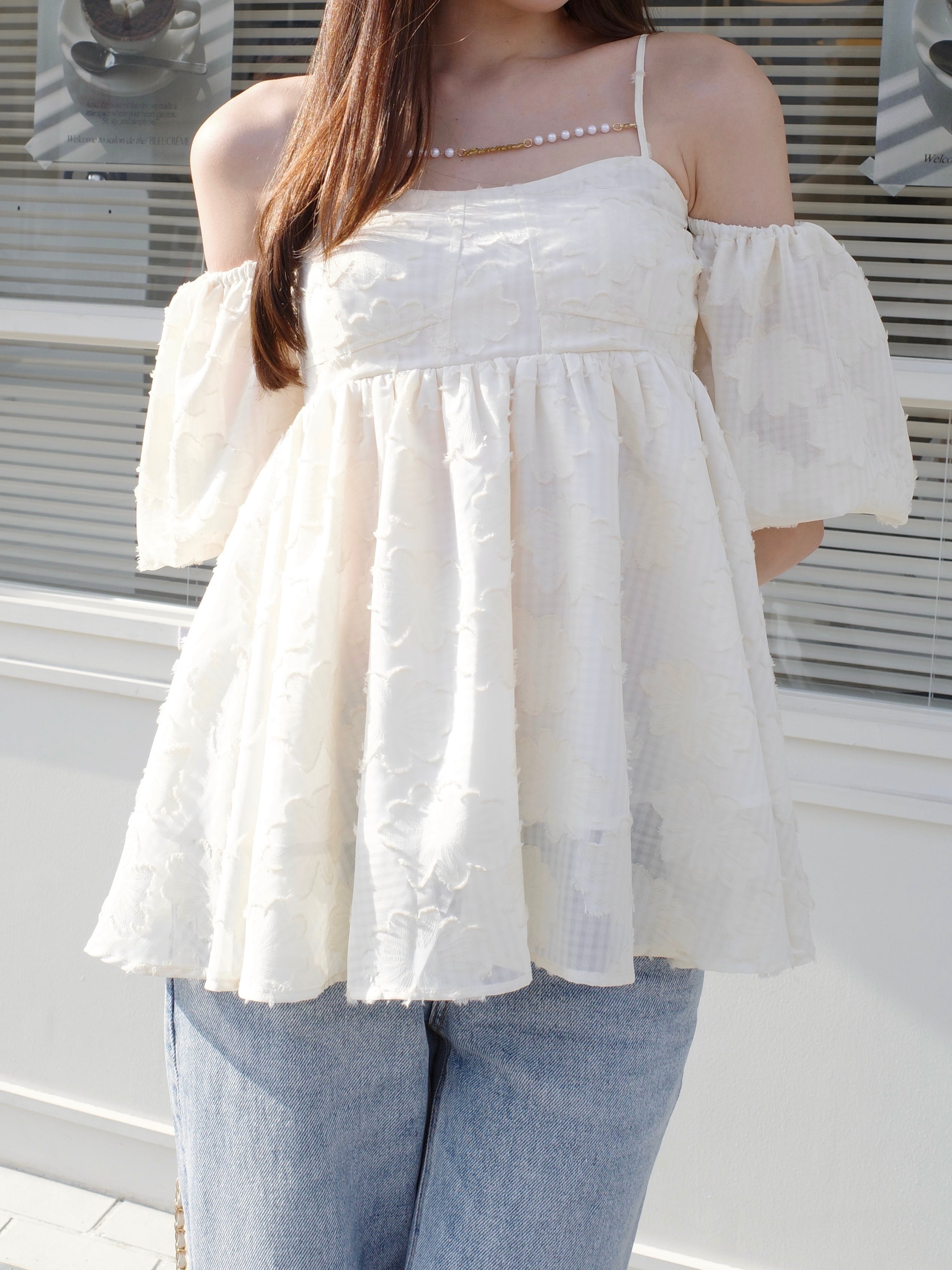 POMME charm jacquard peplum tops – ROUGE by POMME d'amour
