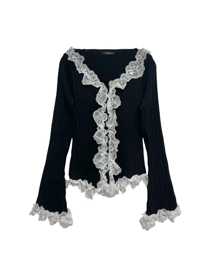 lace trim rib top