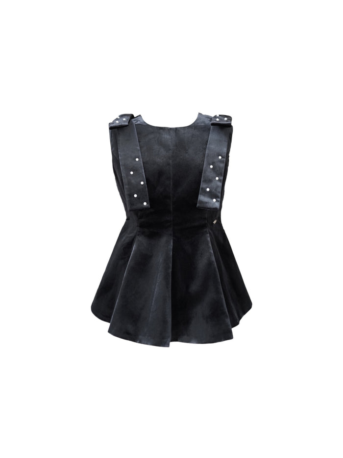 velour ribbon peplum top