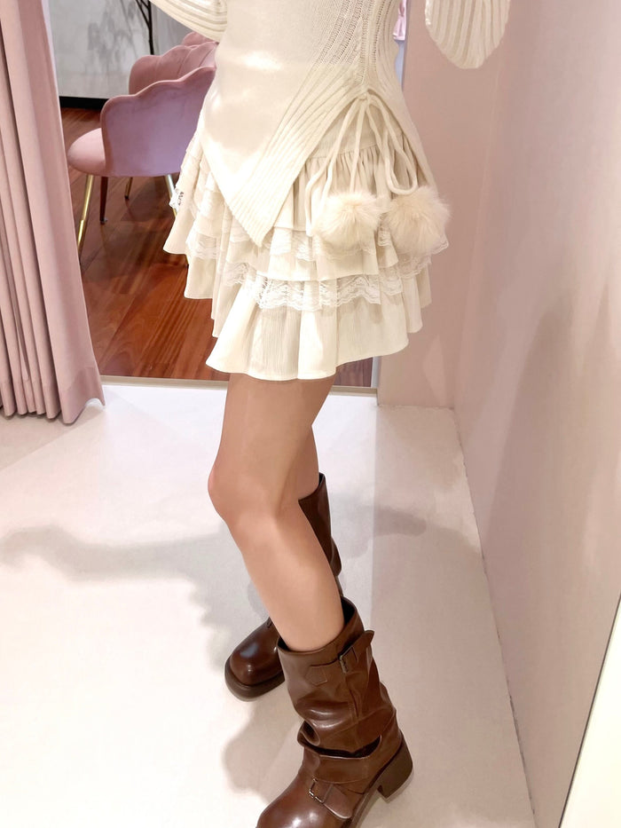 frill lace tiered skirt