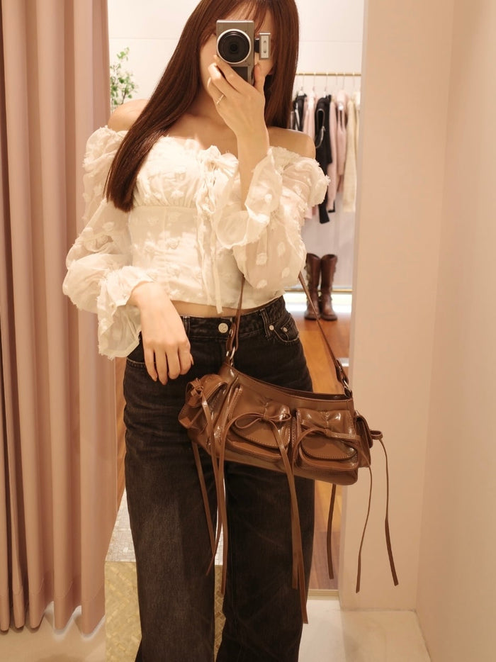 ribbon multi pocket bag
