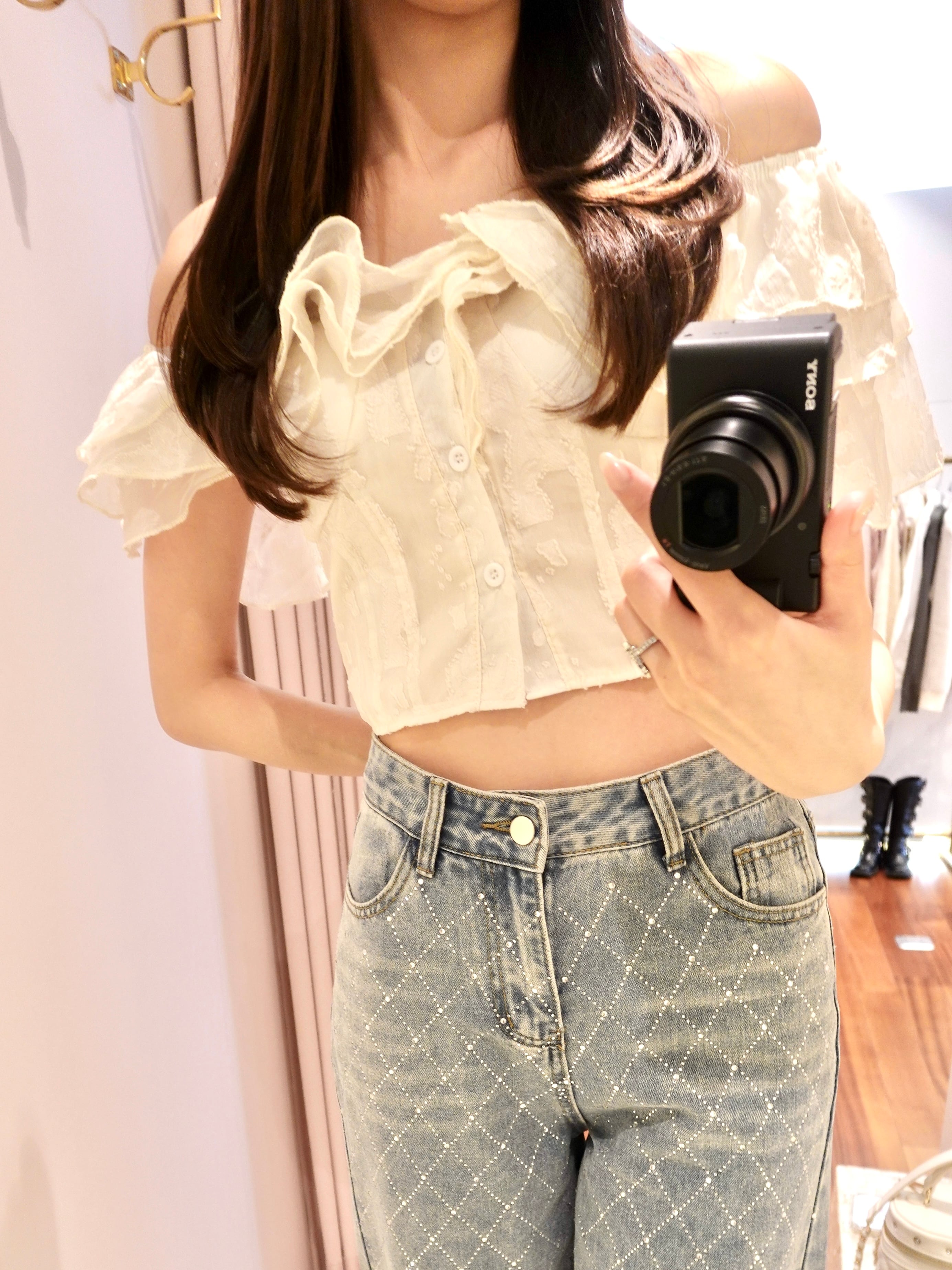 off shoulder flower tops – ROUGE by POMME d'amour
