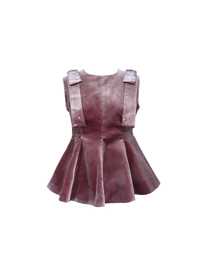 velour ribbon peplum top