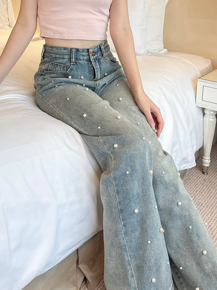 pearl straight denim