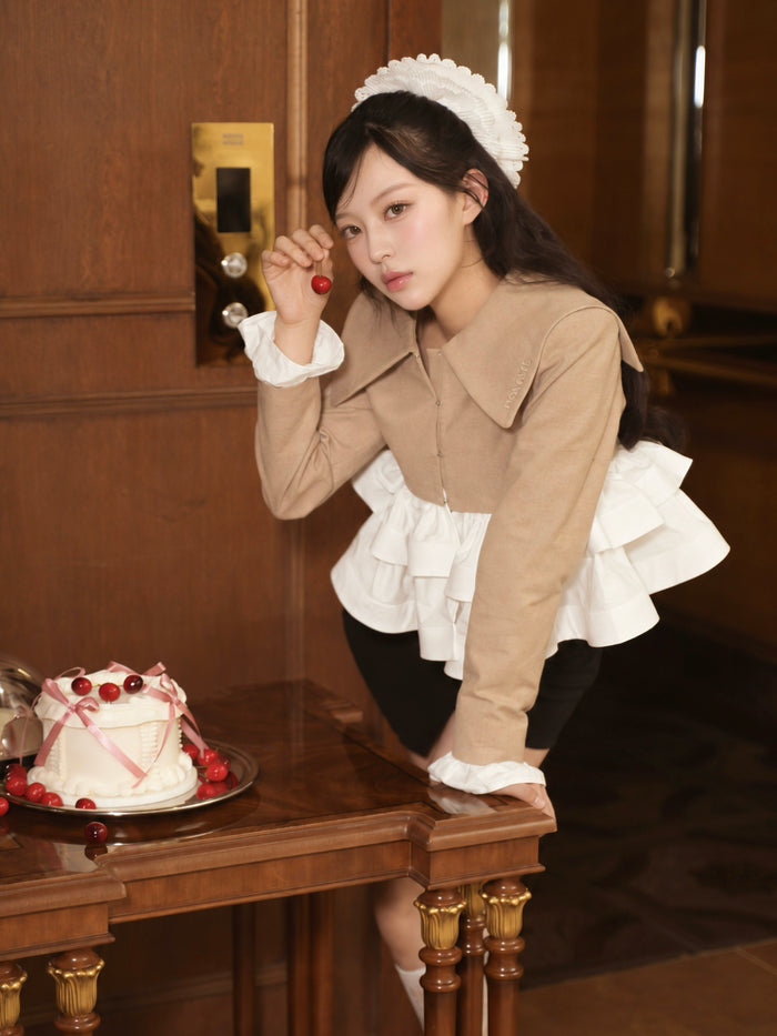 peplum frill sailor collar jacket