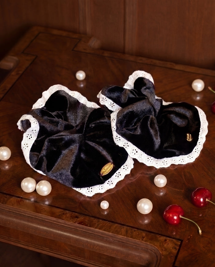 velour cotton lace scrunchie