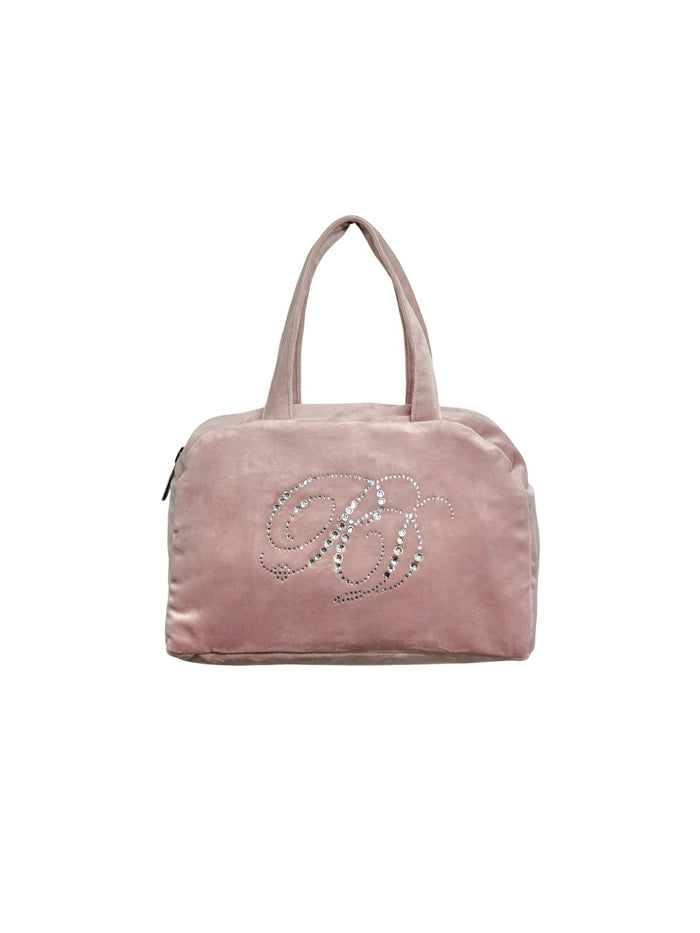 7th velour mini boston bag