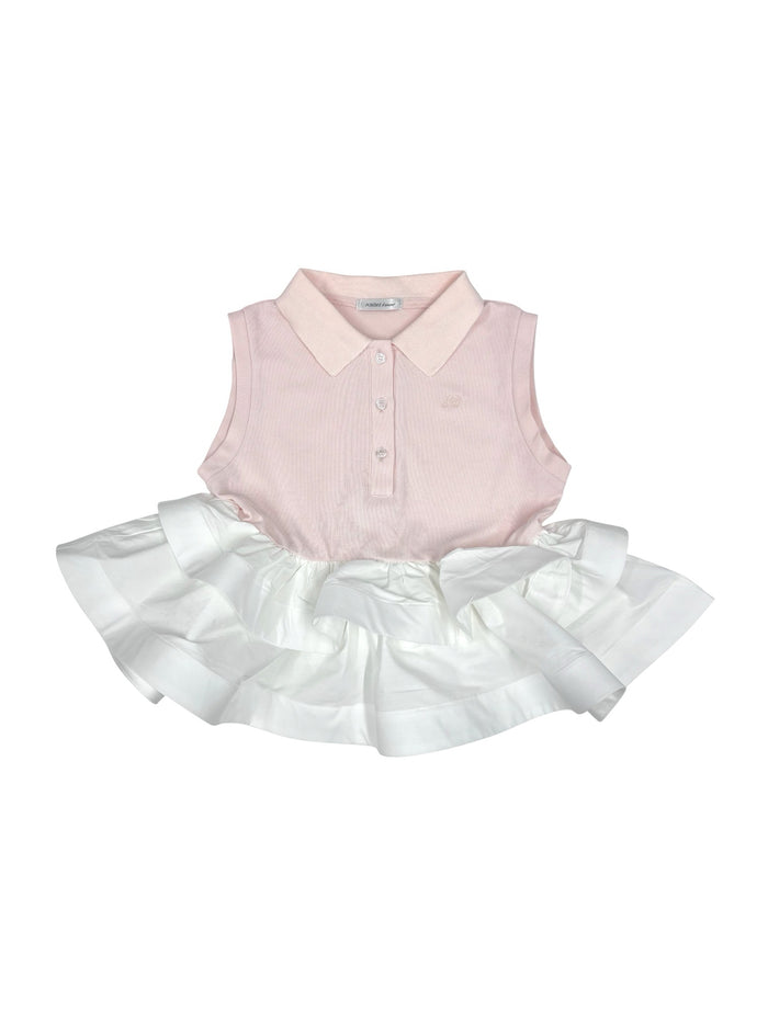 peplum frill sleeveless polo
