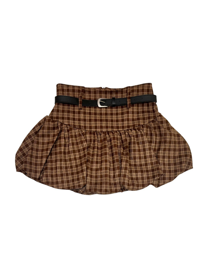 plaid beit balloon skirt