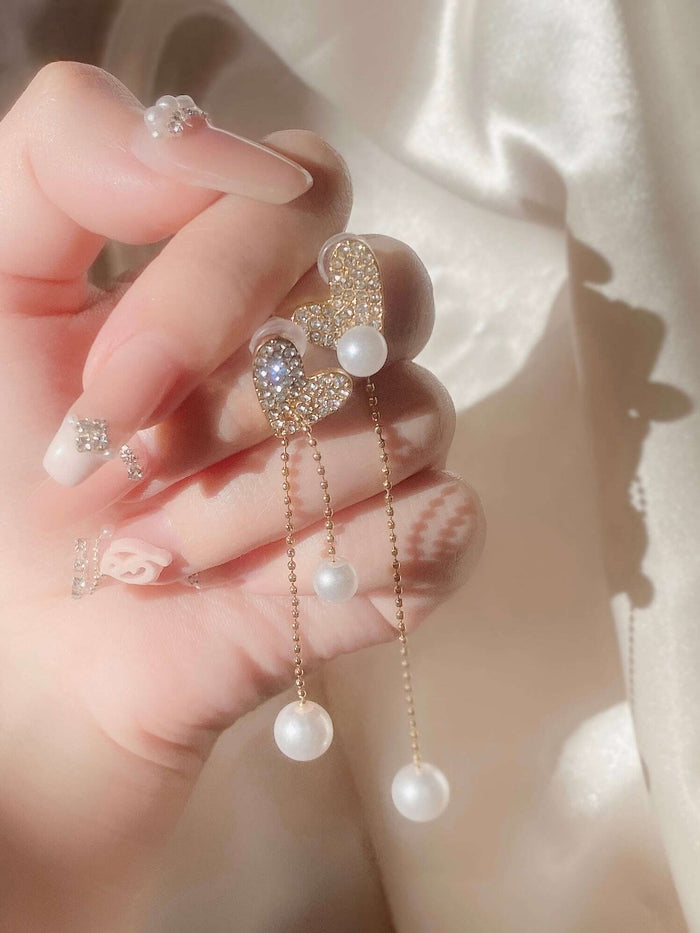 bijou heart pearl pierce