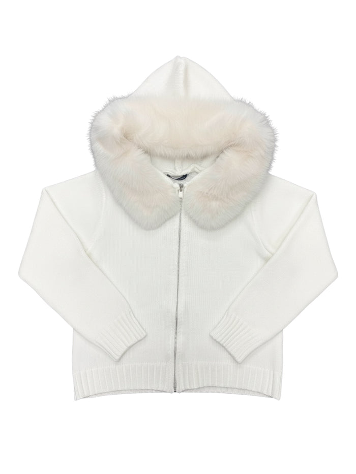 fur knit hoodie