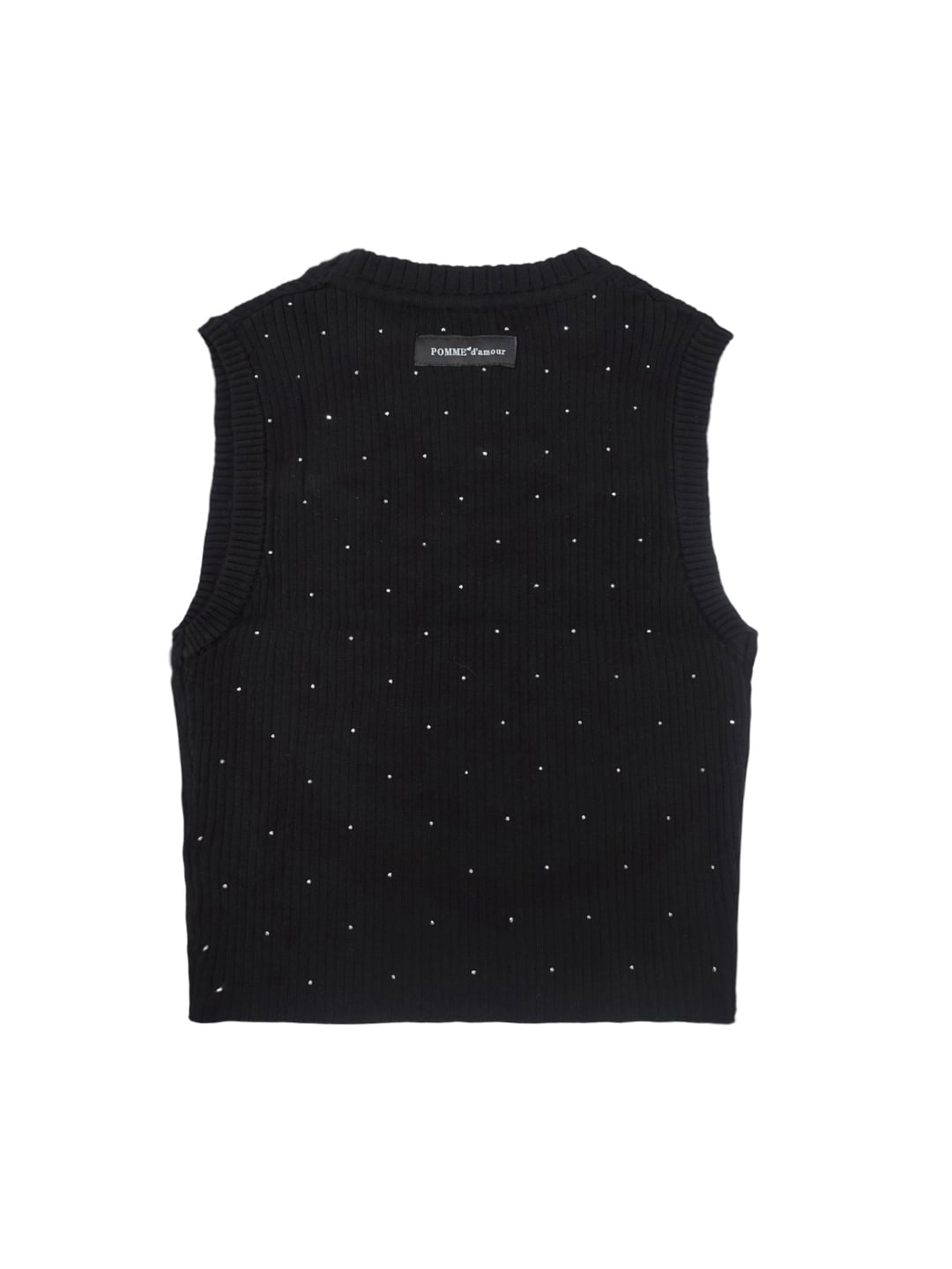 rhinestone sleeveless knit – ROUGE by POMME d'amour