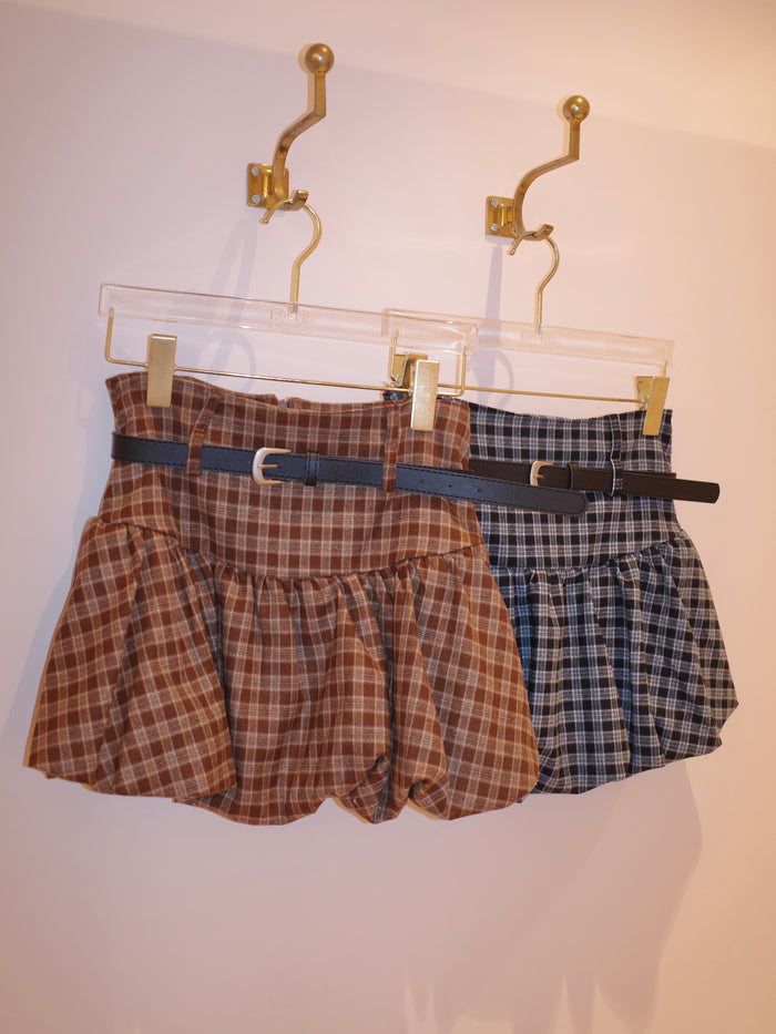 plaid beit balloon skirt