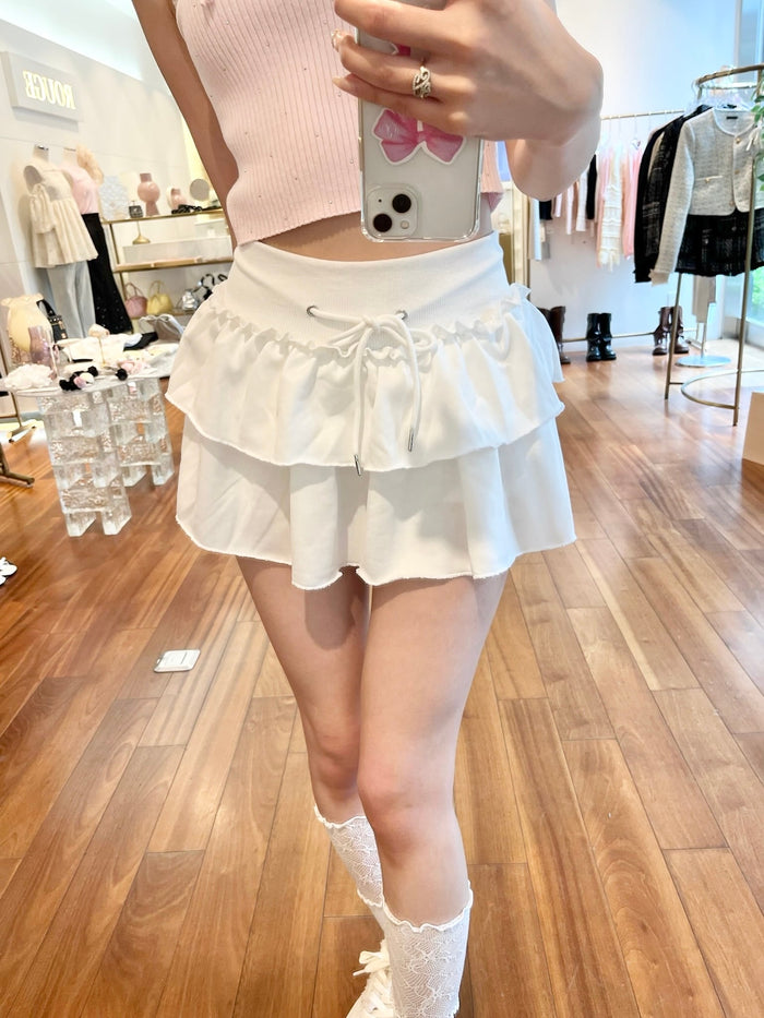 sweat ruffle skirt