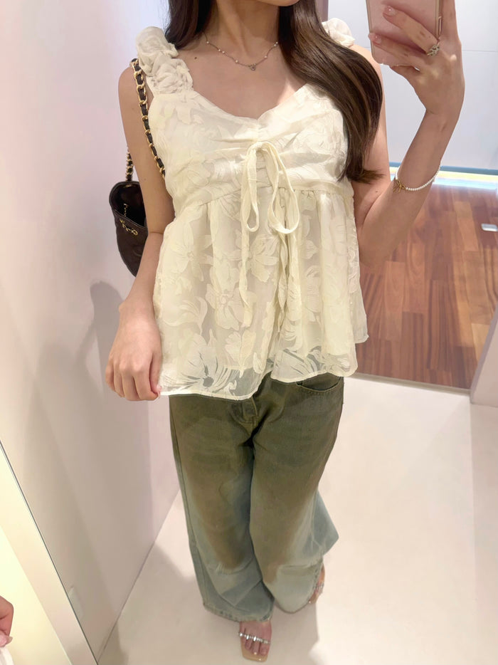jacquard flower cami