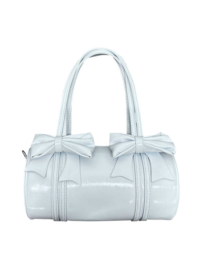 double ribbon leather bag