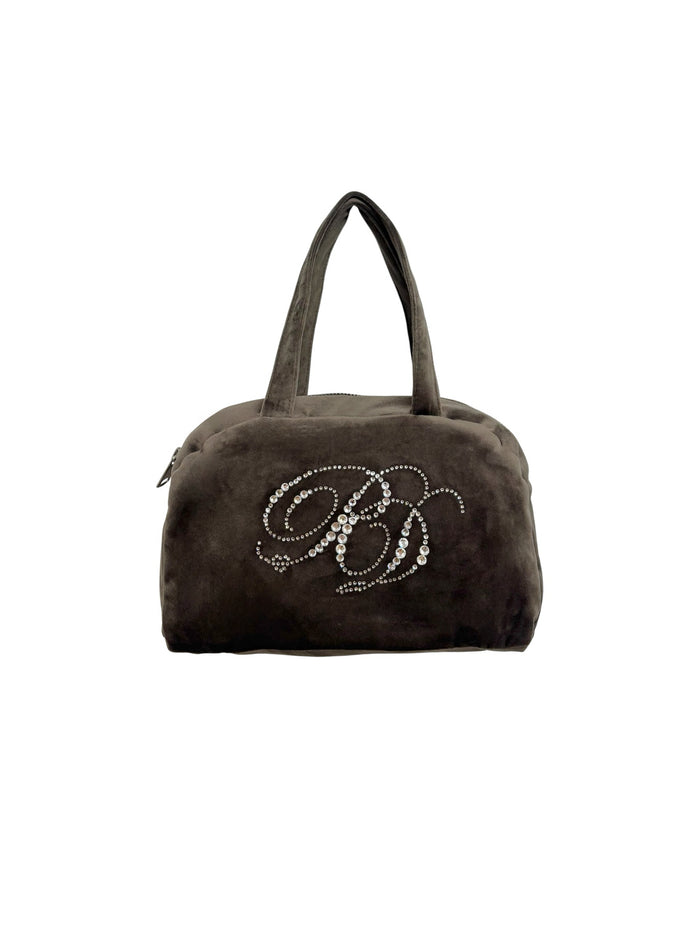 7th velour mini boston bag