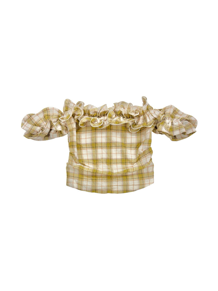 plaid frill top