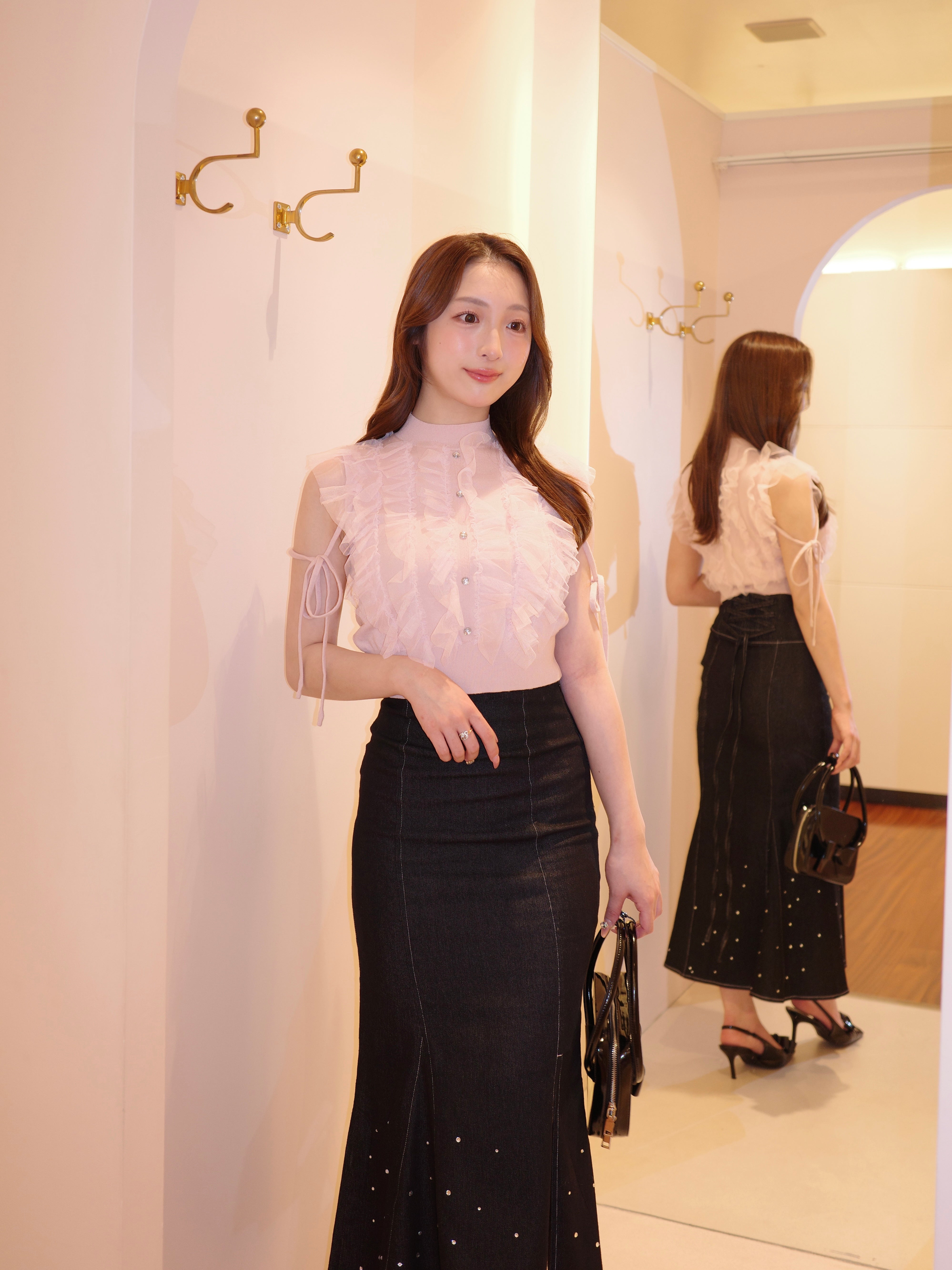 トップス ROUGE by p'omme [ bijou tulle knit ] bijou tulle sleeveless knit – ROUGE by POMME d'amour