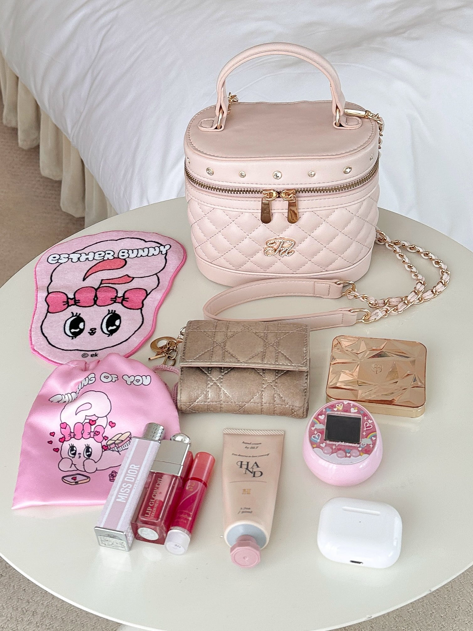 Pd bijou quilting vanity bag ピンク Pd' quilting bijou vanity bag – ROUGE by POMME d'amour