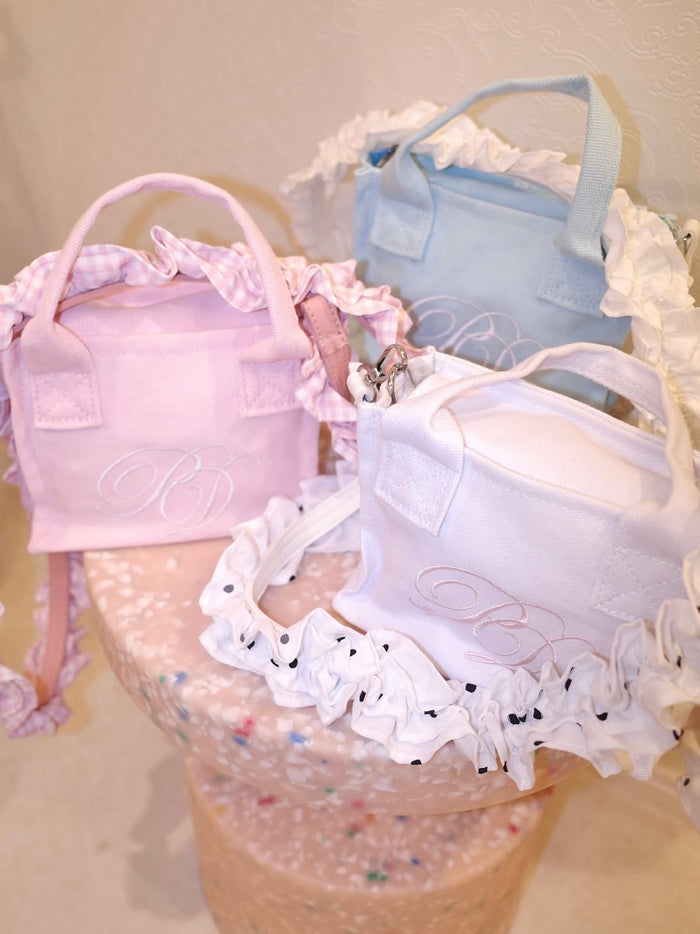 frill shoulder canvas bag
