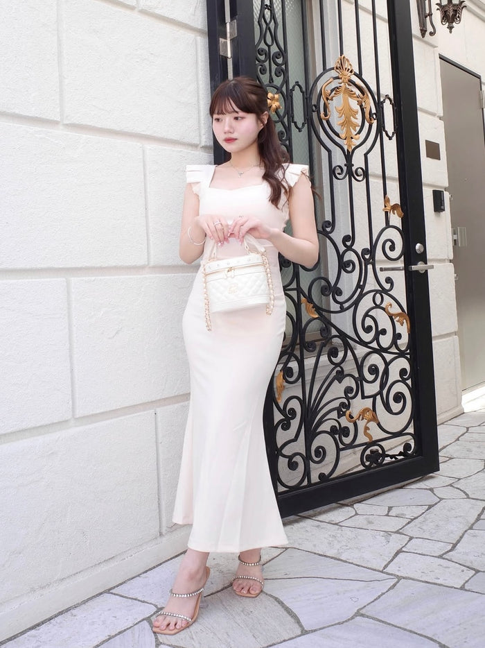 shoulder frill one piece
