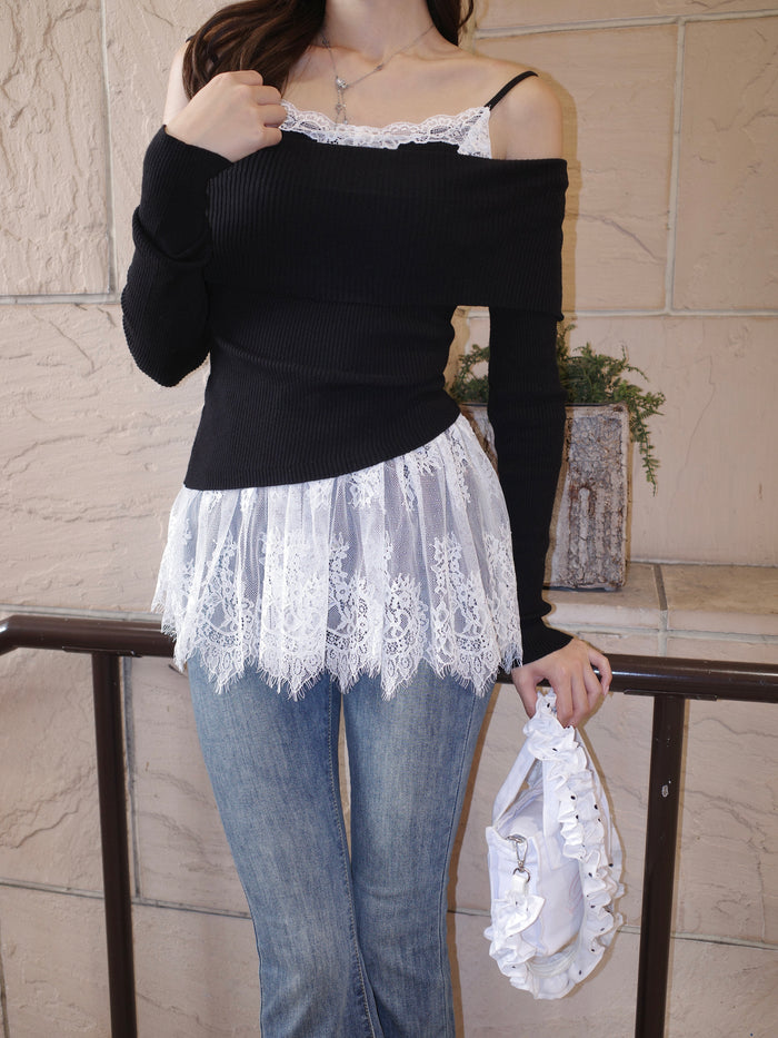 lace cami layered tops