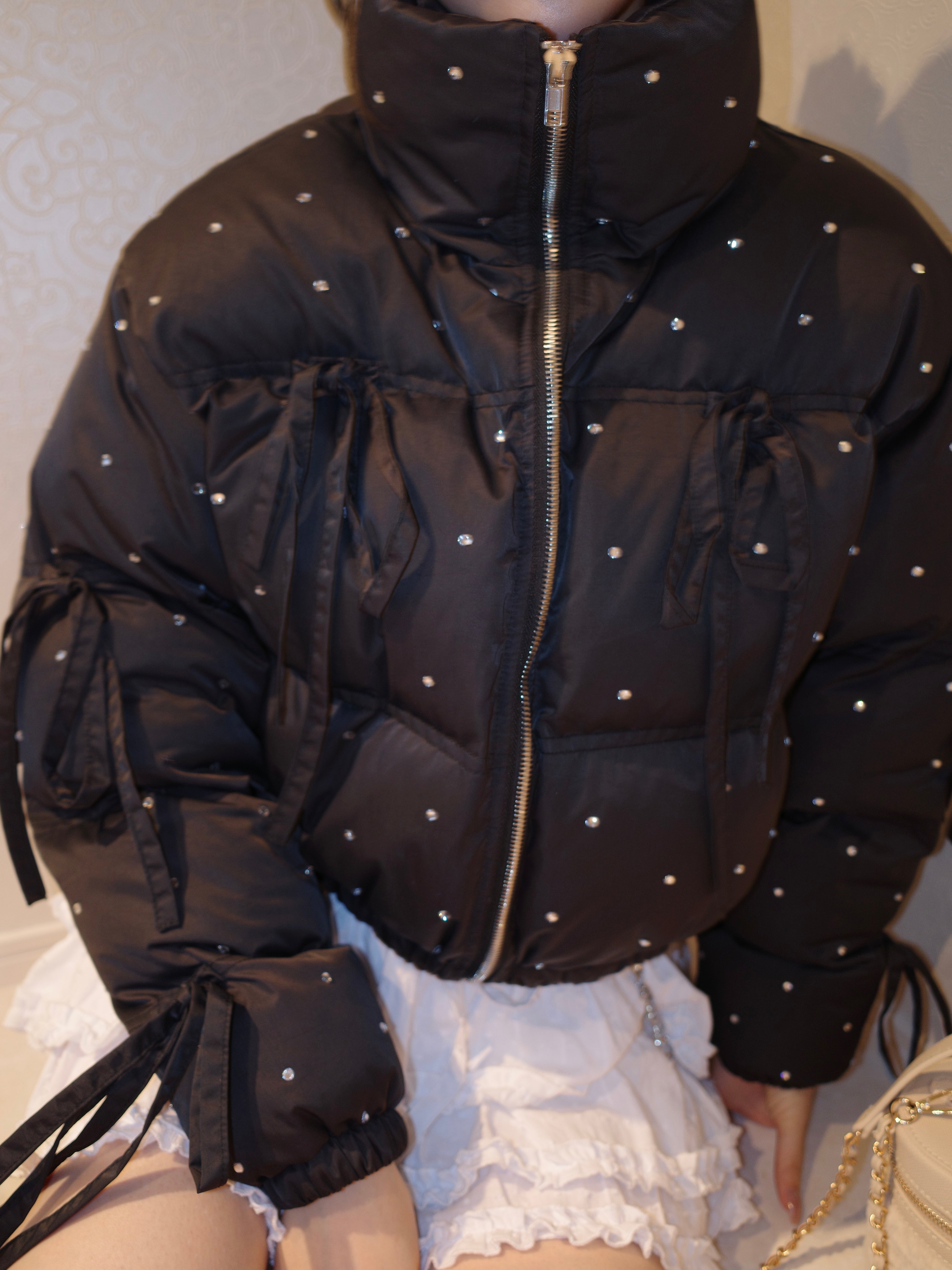 ジャケット・アウター ROUGE by POMME d'amour rhinestone ribbon padded jacket – ROUGE by POMME d'amour