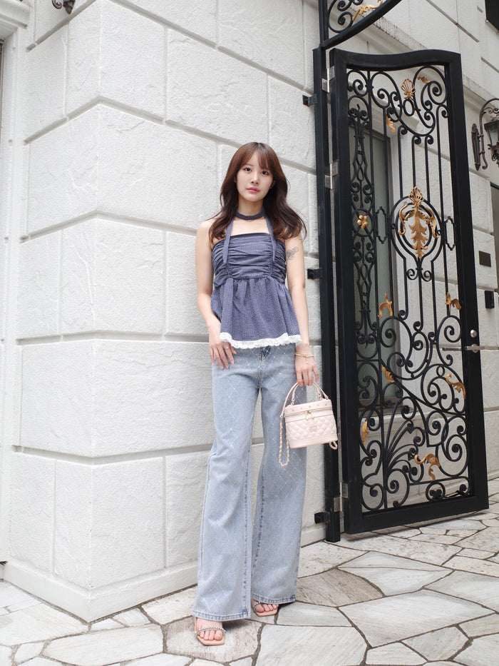 peplum tie tops
