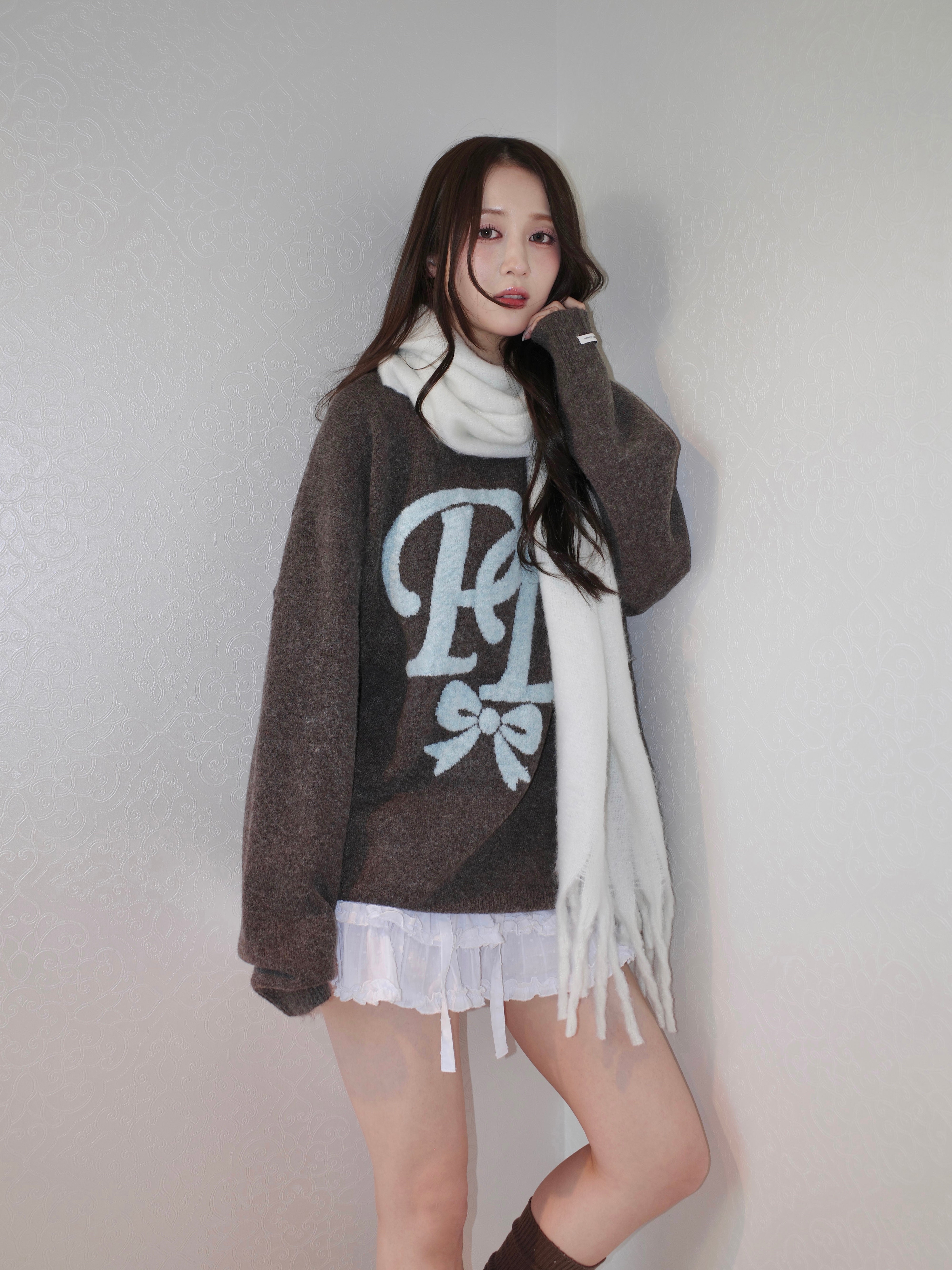 PD ribbon over knit – ROUGE by POMME d'amour