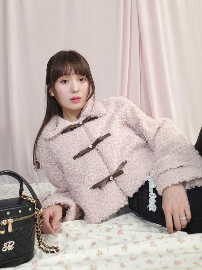 bijou ribbon boa jacket