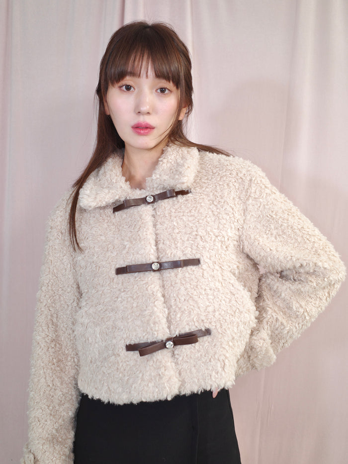 bijou ribbon boa jacket