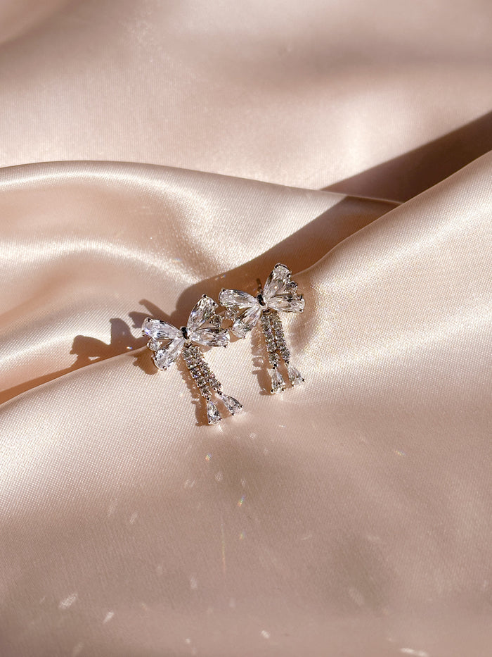 crystal ribbon pierce/earring