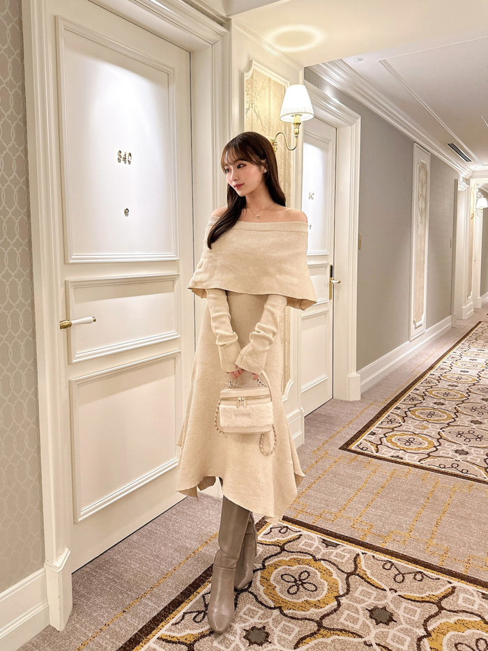 off shoulder knit onepiece